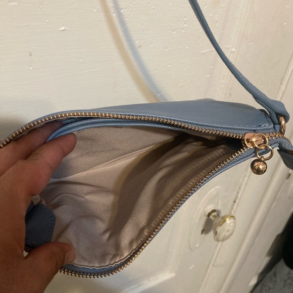 Blue Eyelet Crossbody Bag - Picture 5 of 16